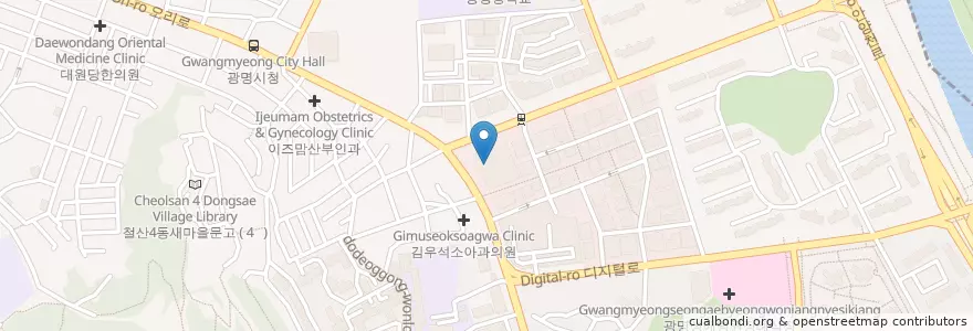 Mapa de ubicacion de 롯데리아 en Coreia Do Sul, Gyeonggi, 광명시.