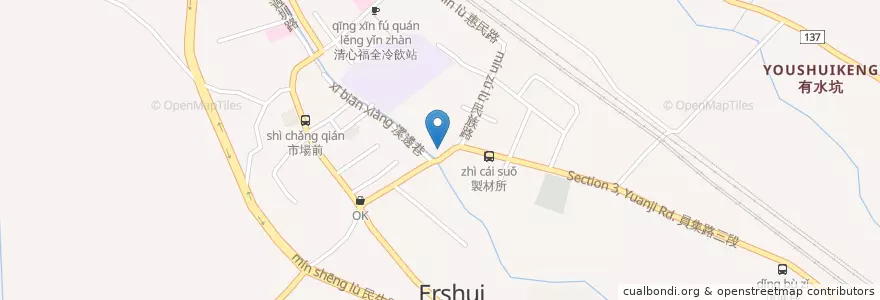 Mapa de ubicacion de Hong Ya en Taïwan, Province De Taïwan, Comté De Changhua, 二水鄉.