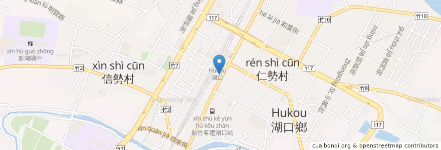Mapa de ubicacion de 達美樂 Domino's Pizza en Taïwan, Province De Taïwan, Comté De Hsinchu, 湖口鄉.