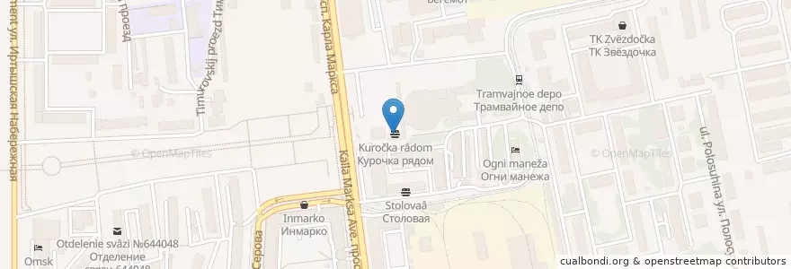 Mapa de ubicacion de Курочка рядом en Russland, Föderationskreis Sibirien, Oblast Omsk, Омский Район, Городской Округ Омск.