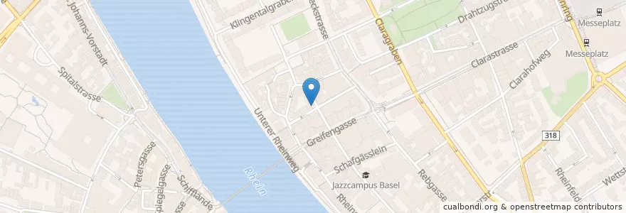 Mapa de ubicacion de Roter Bären en سويسرا, مدينة بازل, Basel.