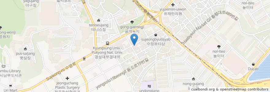 Mapa de ubicacion de 라이옥 en Korea Selatan, 부산, 남구.