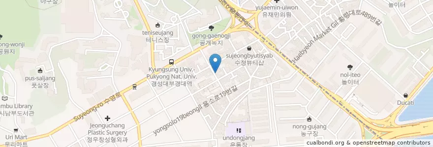 Mapa de ubicacion de 료우시 en South Korea, Busan, Nam-Gu.