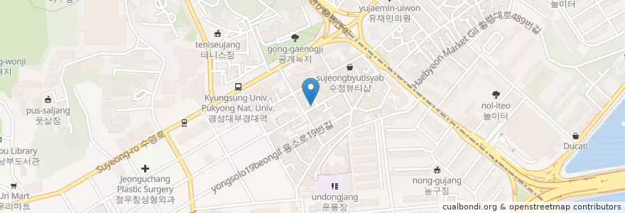 Mapa de ubicacion de 오늘김해뒷고기 경성대2호점 en 대한민국, 부산, 남구.