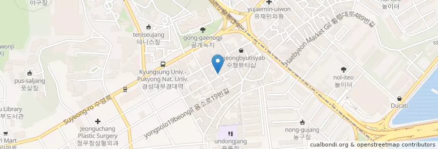 Mapa de ubicacion de 소담치킨 경성대부경대점 en Corea Del Sud, Busan, 남구.
