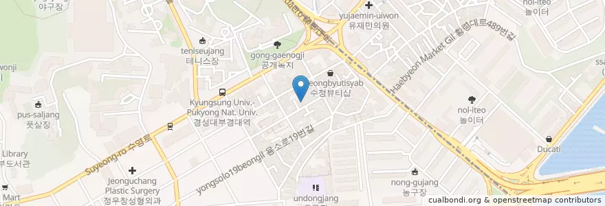 Mapa de ubicacion de 연탄에꿀통 en Corée Du Sud, Busan, 남구.