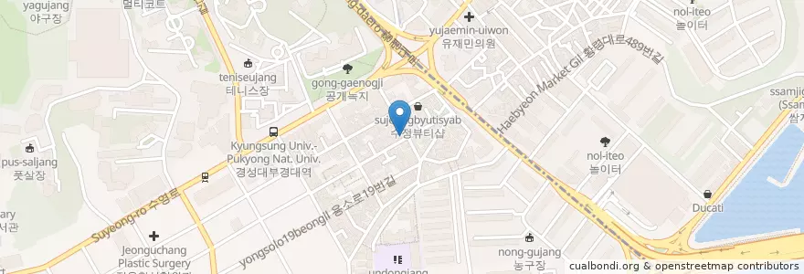 Mapa de ubicacion de 낭만조개 en 대한민국, 부산, 남구.