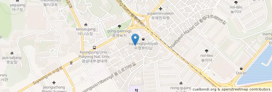 Mapa de ubicacion de 부산전복삼합 본점 en Corea Del Sur, Busan, 남구.