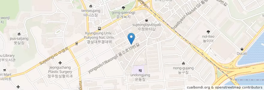 Mapa de ubicacion de 청백포차 en کره جنوبی, بوسان, 남구.
