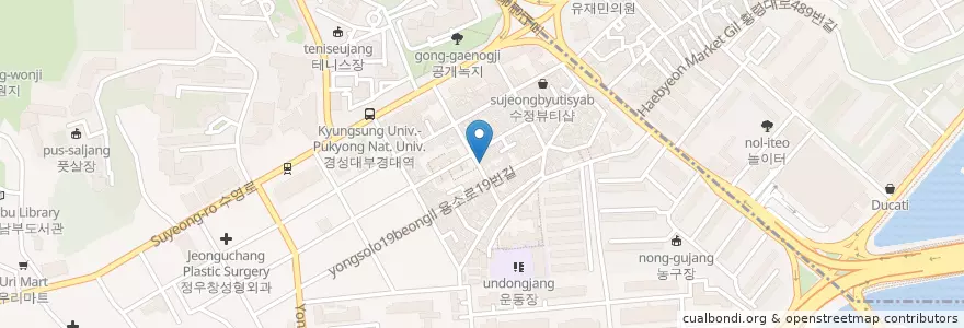 Mapa de ubicacion de 오늘그대로 김해뒷고기 en Corea Del Sud, Busan, 남구.