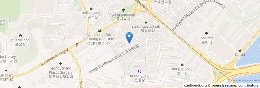 Mapa de ubicacion de 아사미 en 대한민국, 부산, 남구.