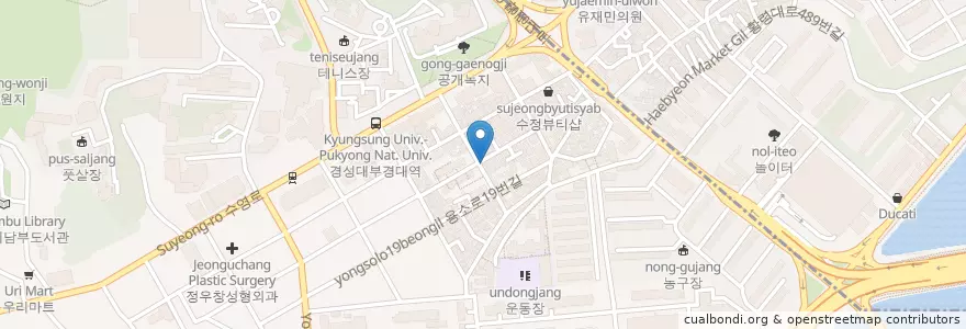 Mapa de ubicacion de 야간매점 en Республика Корея, Пусан, 남구.