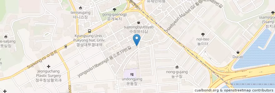 Mapa de ubicacion de 아인하이트 en كوريا الجنوبية, بسان, 남구.