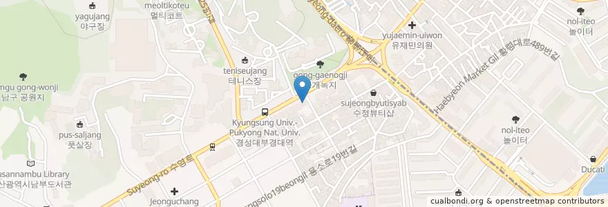 Mapa de ubicacion de 남부단란주점 en Corea Del Sud, Busan, 남구.