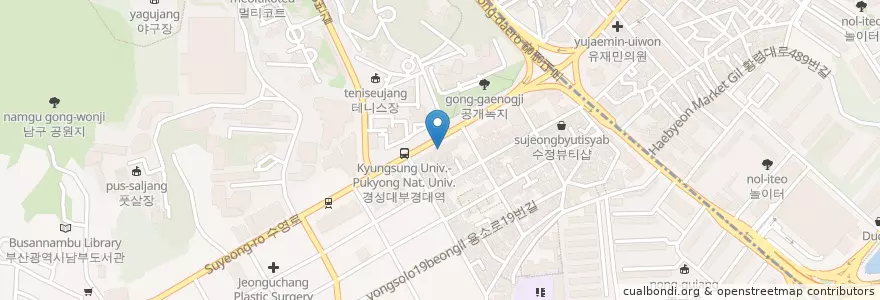Mapa de ubicacion de 진내과의원 en كوريا الجنوبية, بسان, 남구.
