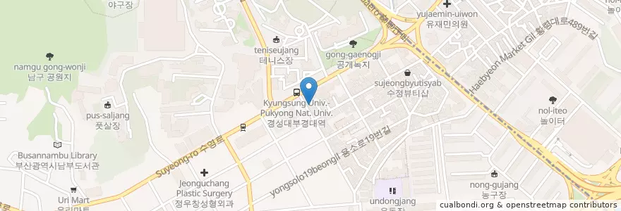 Mapa de ubicacion de 더보글보글세트 en کره جنوبی, بوسان, 남구.