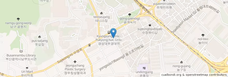 Mapa de ubicacion de 히비끼 en 대한민국, 부산, 남구.