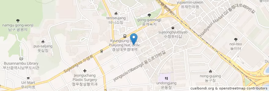 Mapa de ubicacion de 커피식스 대연점 en Güney Kore, Busan, 남구.
