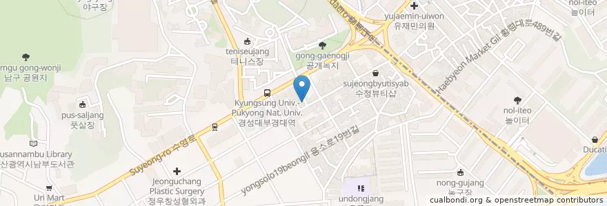 Mapa de ubicacion de 오뎅파는오빠들 en 大韓民国, 釜山, 南区.