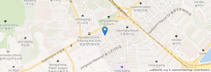 Mapa de ubicacion de 갈비가맛있다 en Corea Del Sud, Busan, 남구.