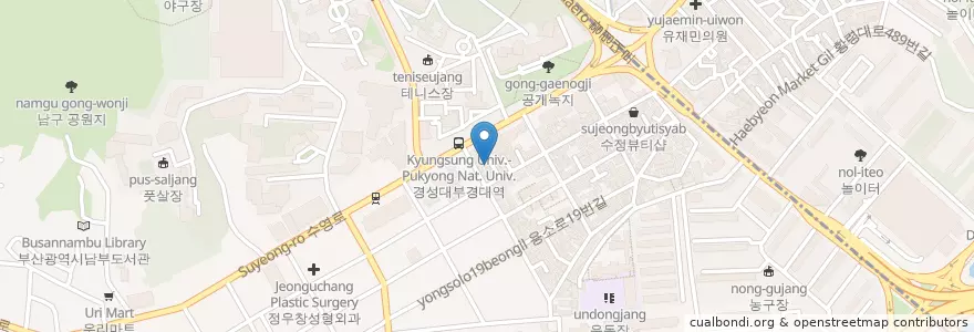 Mapa de ubicacion de 카도야 en Coreia Do Sul, Busan, 남구.