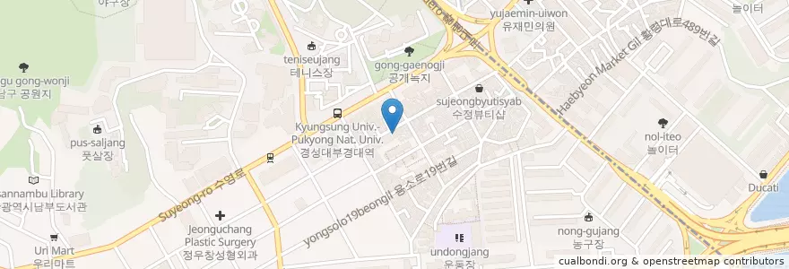 Mapa de ubicacion de 대독장 경성대점 en Республика Корея, Пусан, 남구.