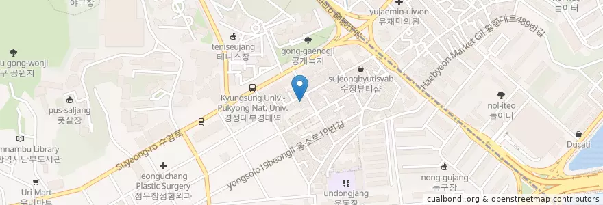 Mapa de ubicacion de 연잎족발경성대점 en 大韓民国, 釜山, 南区.