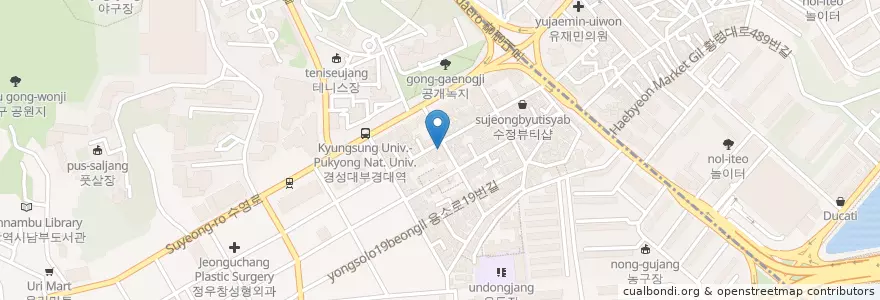 Mapa de ubicacion de 영진돼지국밥 경성부경점 en Südkorea, Busan, Nam-Gu.