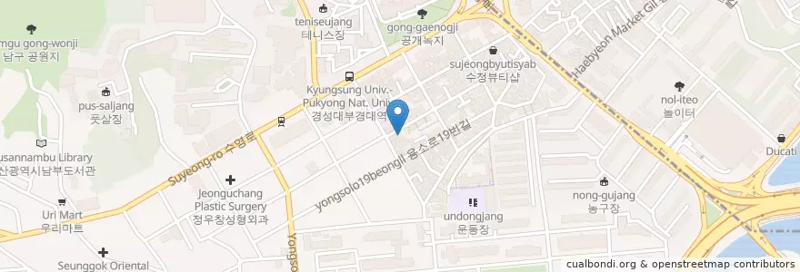 Mapa de ubicacion de 꾸븐 경대점 en Corée Du Sud, Busan, 남구.