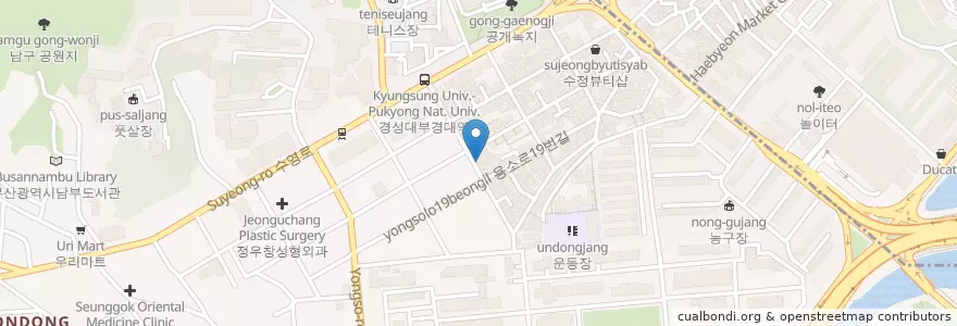 Mapa de ubicacion de 하오하오반점 en Республика Корея, Пусан, 남구.