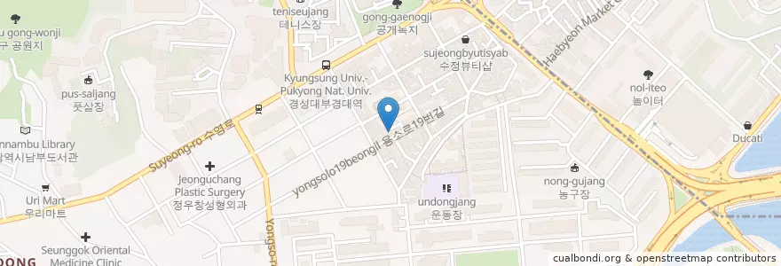 Mapa de ubicacion de 시장통 경성대점 en Corée Du Sud, Busan, 남구.