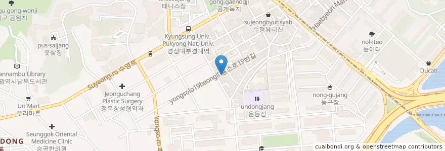Mapa de ubicacion de 닭발사냥 en Corea Del Sur, Busan, 남구.