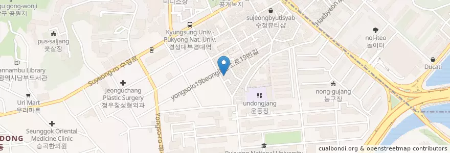 Mapa de ubicacion de 치맥175 en Corée Du Sud, Busan, 남구.