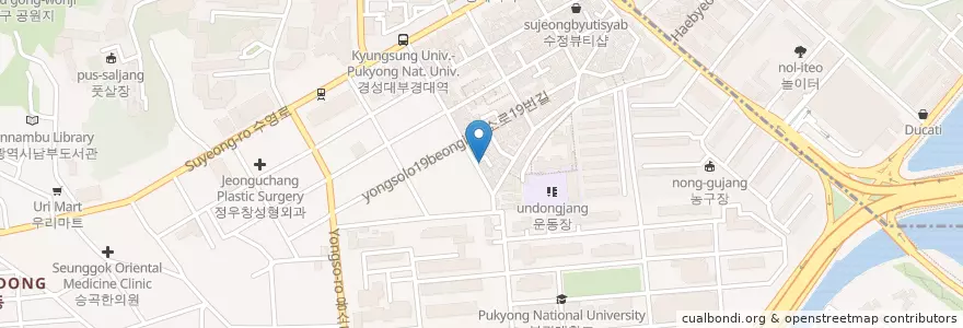 Mapa de ubicacion de 카페미마 en Güney Kore, Busan, 남구.