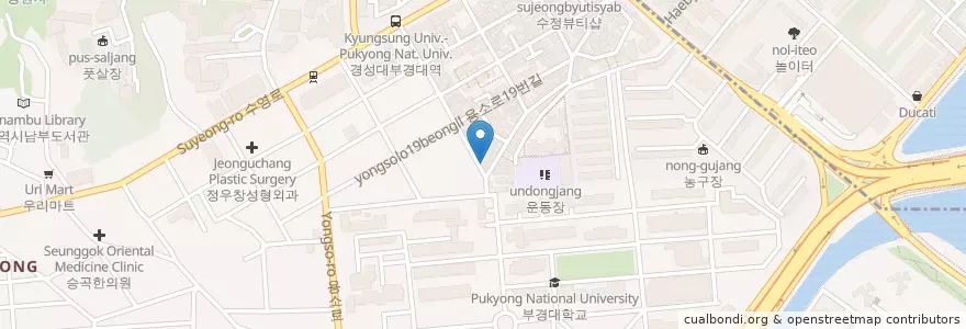 Mapa de ubicacion de 엘부리또 en 대한민국, 부산, 남구.