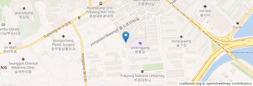 Mapa de ubicacion de 맘스터치 부경대점 en Korea Selatan, 부산, 남구.