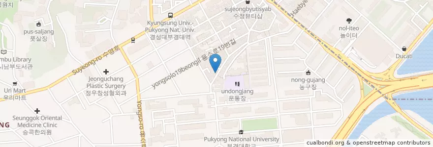 Mapa de ubicacion de 설화원 en South Korea, Busan, Nam-Gu.