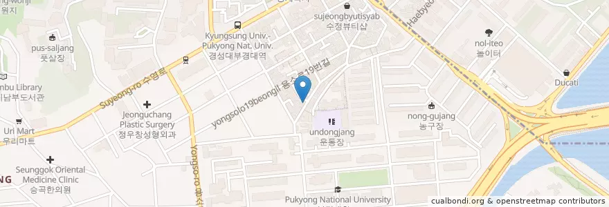 Mapa de ubicacion de 두리분식 en Coreia Do Sul, Busan, 남구.