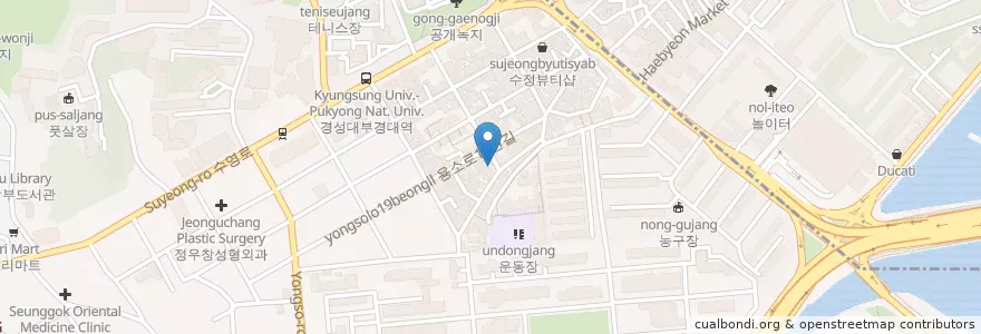 Mapa de ubicacion de 갱스터펍 en Zuid-Korea, Busan, 남구.