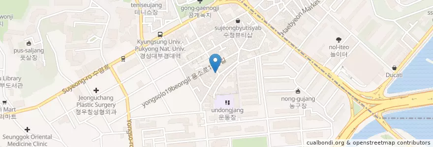 Mapa de ubicacion de 런던치킨 en Corea Del Sur, Busan, 남구.