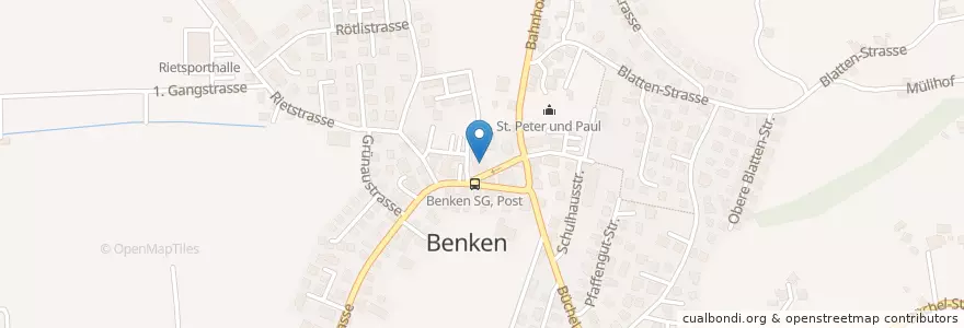 Mapa de ubicacion de Raiffeisenbank Benken en Schweiz/Suisse/Svizzera/Svizra, Sankt Gallen, Wahlkreis See-Gaster, Benken (Sg).