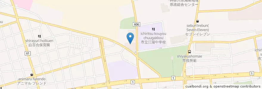 Mapa de ubicacion de Hiratsuka Post Office en 日本, 神奈川縣, 平塚市.