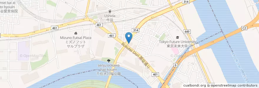 Mapa de ubicacion de ジョリーパスタ en Japan, 東京都, 足立区.