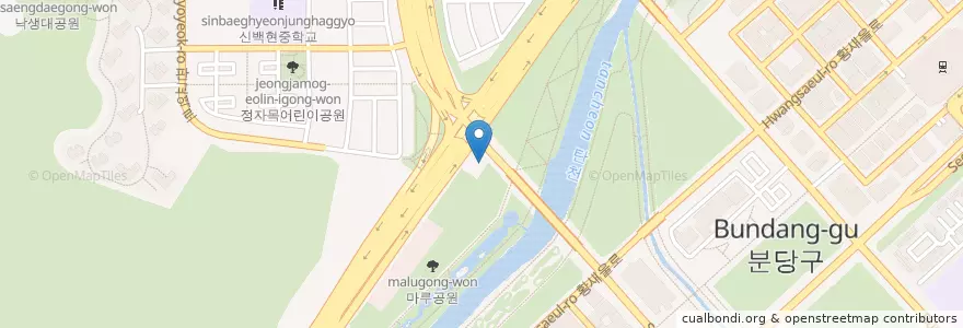 Mapa de ubicacion de GS분당로마주유소 en کره جنوبی, گیونگی-دو, 분당구.