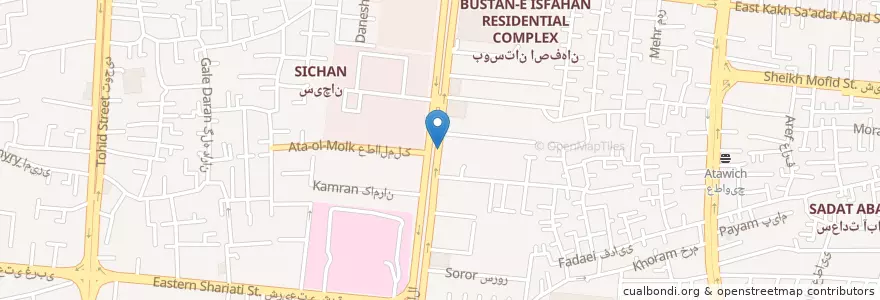 Mapa de ubicacion de خوانسالار en Irán, Isfahán, شهرستان اصفهان, بخش مرکزی شهرستان اصفهان, اصفهان.