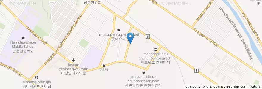 Mapa de ubicacion de 우성아파트 경로당 en Güney Kore, 강원도.