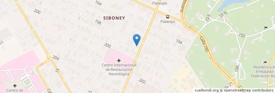 Mapa de ubicacion de Clínica Estomatológica Siboney en Kuba, Havanna, Playa.