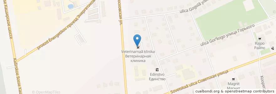 Mapa de ubicacion de Ветеринарная клиника en 俄罗斯/俄羅斯, Центральный Федеральный Округ, 莫斯科州, Городской Округ Ступино.