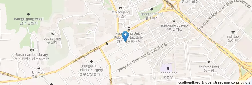 Mapa de ubicacion de 럭셔리퀸 노래연습장 en 대한민국, 부산, 남구, 대연동.