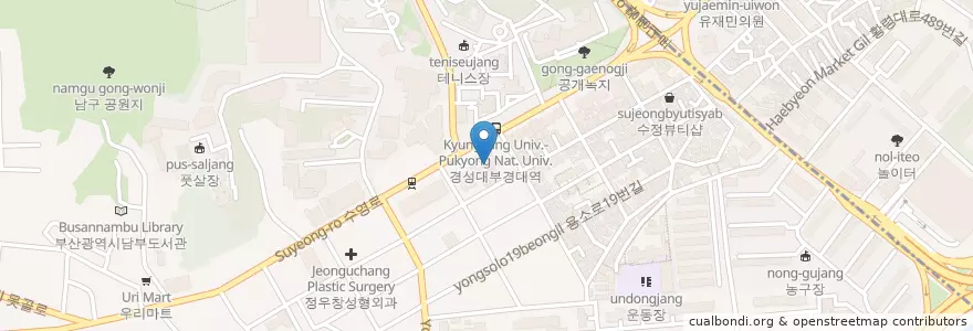 Mapa de ubicacion de 부산남부경찰서 대연지구대 en 大韓民国, 釜山, 南区, 大淵洞.